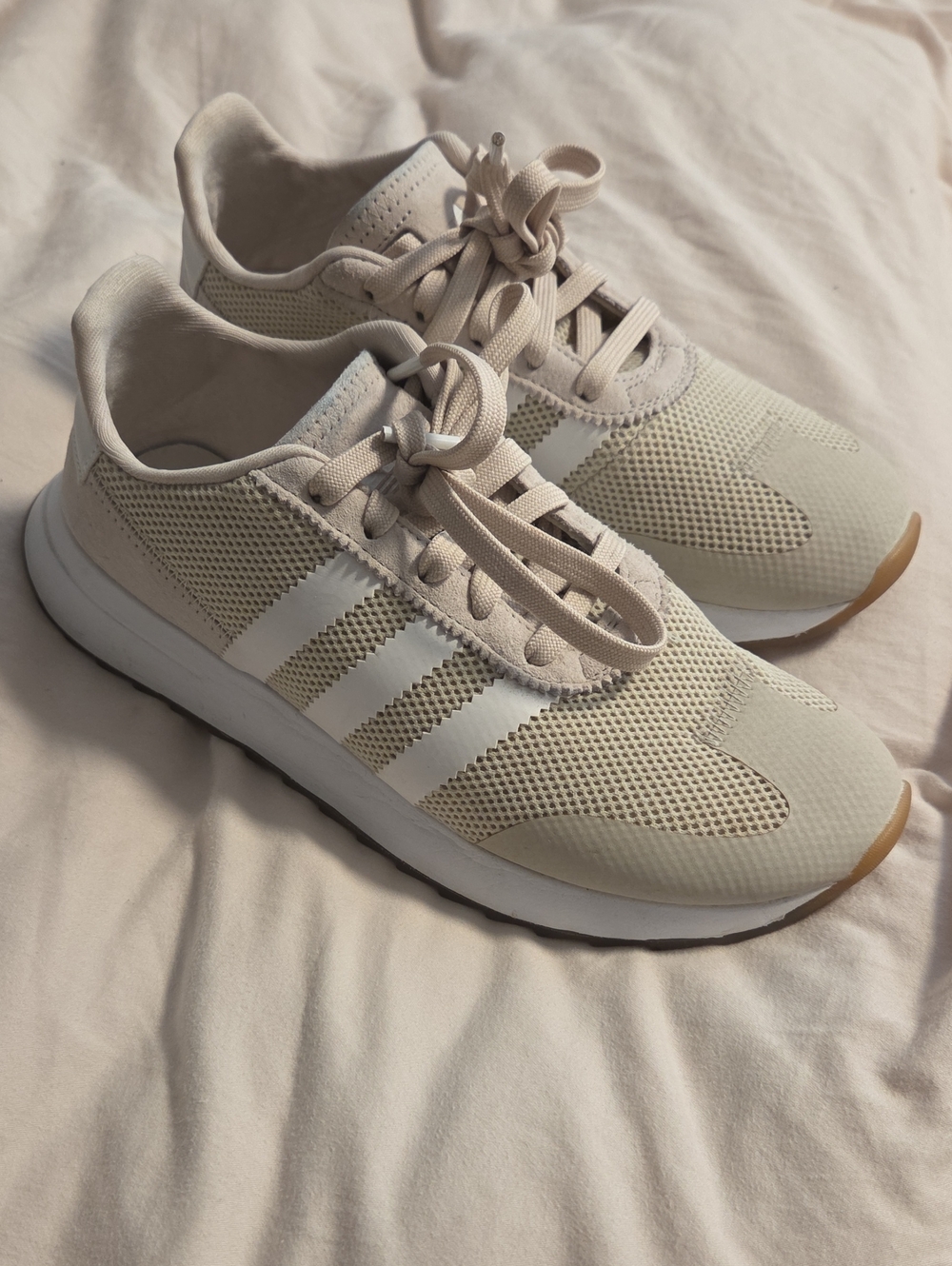 adidas Beige and White Women's Sneakers